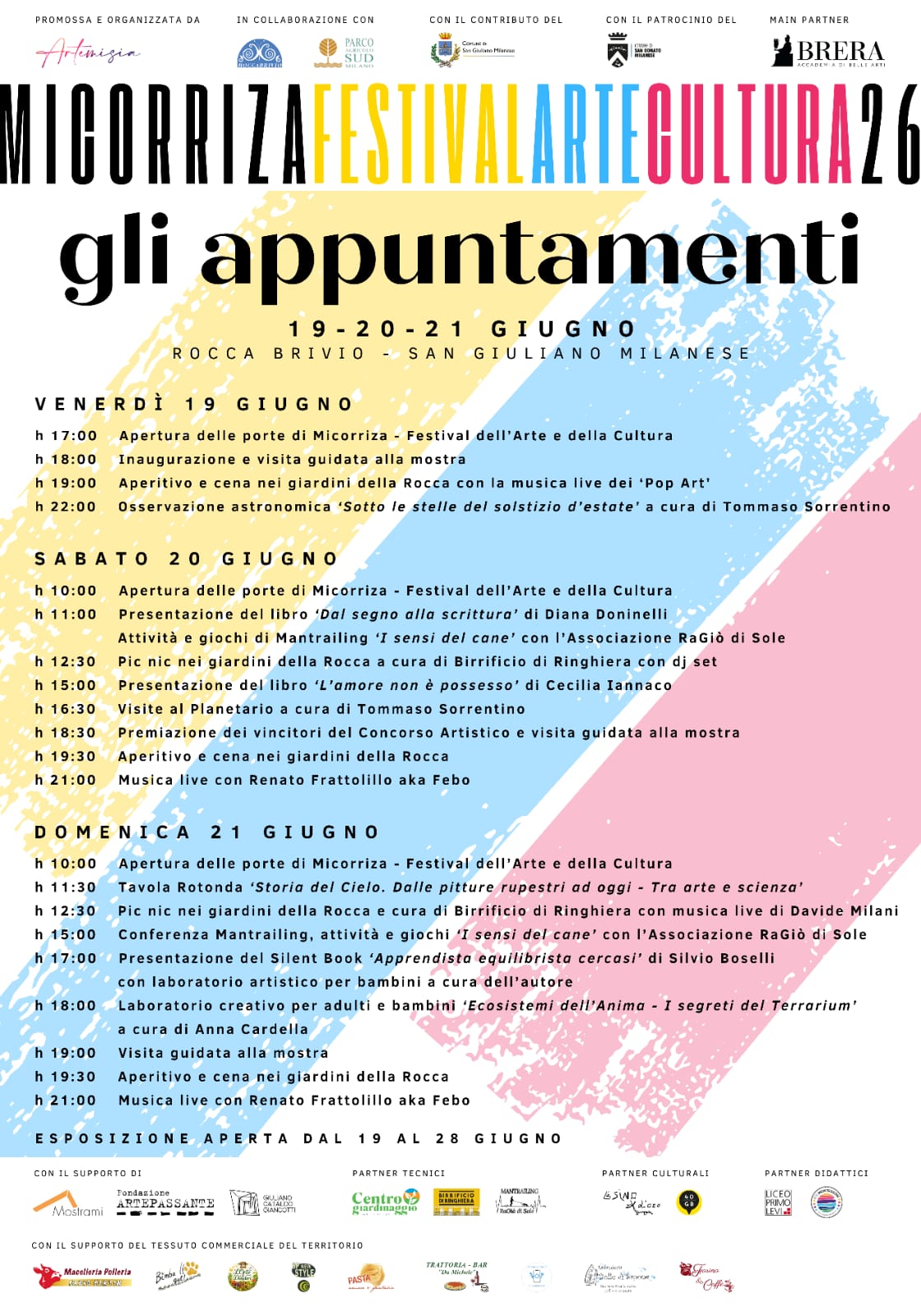 Programma completo del Micorriza Festival 2026, 19-20-21 giugno, Rocca Brivio, San Giuliano Milanese